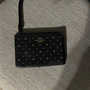 Coach Black Studded Wristlet